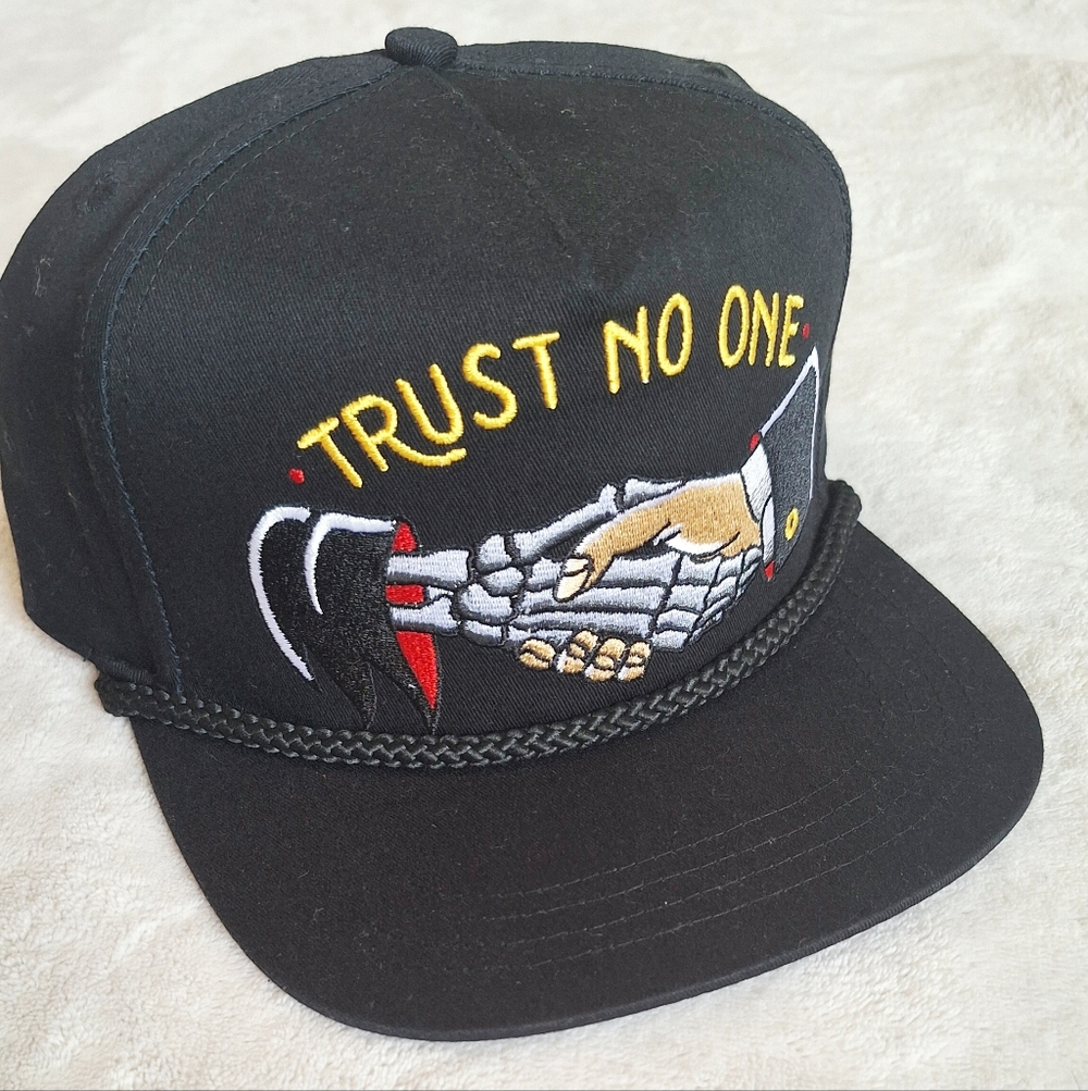 Stuntin Brand Black Embroidered Cap - Trust No One Design. Never Worn.